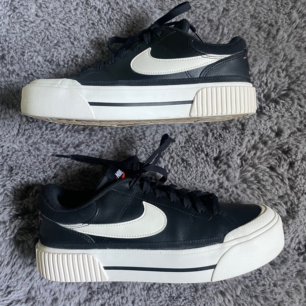 Nike Black and White Court Legacy Lift Sneakers